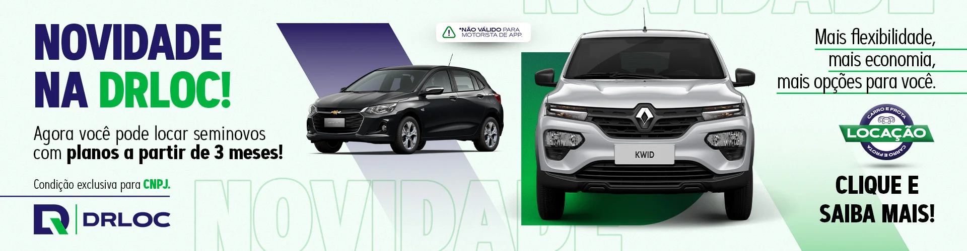 Divulgação locação de carros seminovos I DRLOC